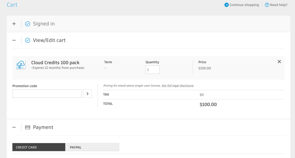 Cloud Credit Pricing