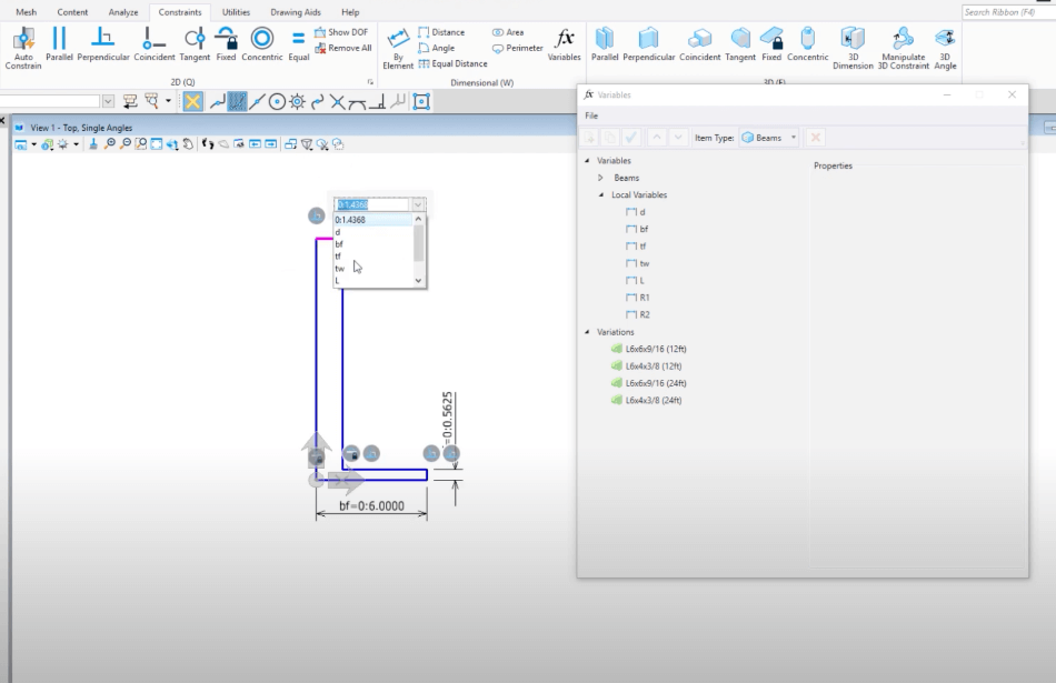 Microstation Constraint Based and Parametric Modeling Settings